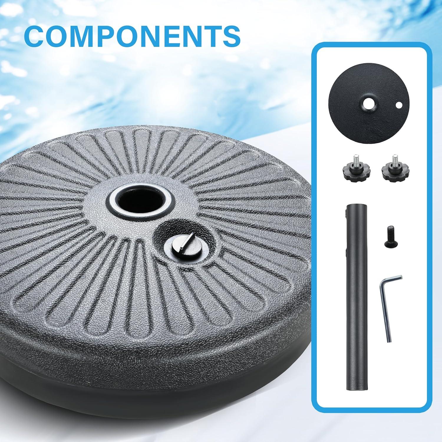 imageHealSmart 10ft Offset Hanging Patio Umbrella Cantilever Market Umbrellas with Crank ampamp Cross Base for Backyard Poolside Lawn and Garden TanBlackBase