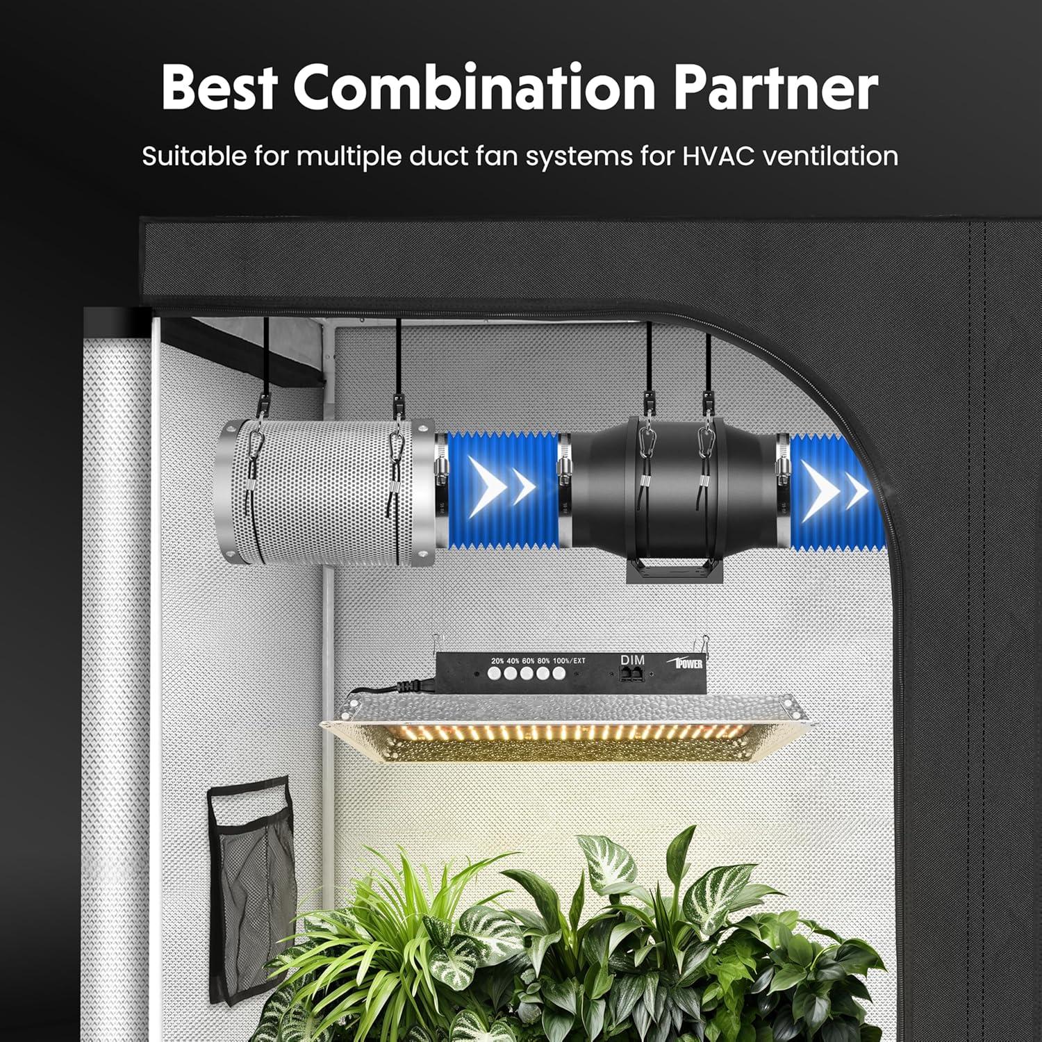 imageHealSmart 12 Inch 25 FT Flexible Aluminum Duct Equipped with 2 Clamps and 3 Layers of Protective Drying Tube for Heating Cooling Ventilation and Exhaust Fan SilverBlue