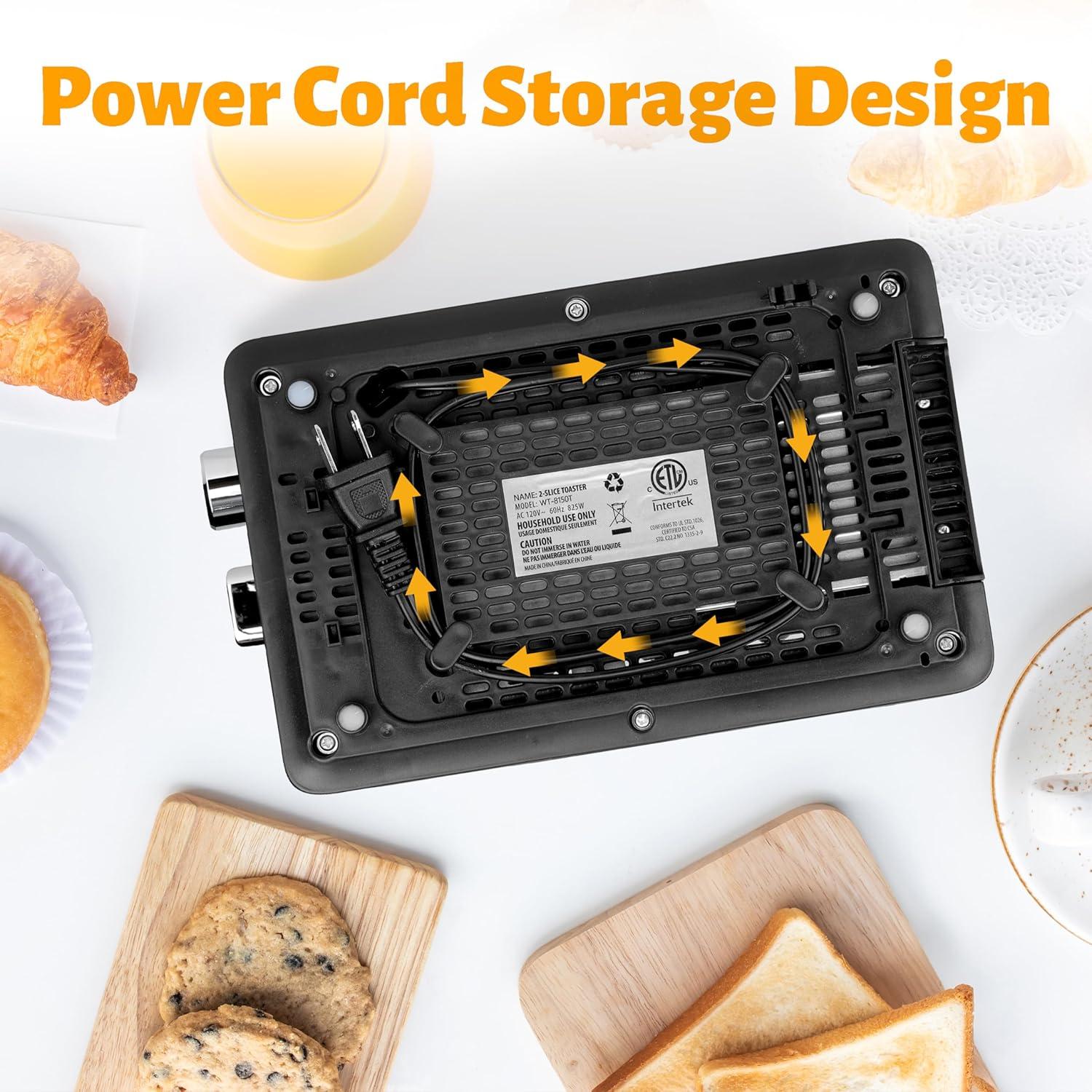 imageHealSmart 2 Slice Stainless Steel Toaster with Extra Wide Slot ampamp Removable Crumb Tray 5 Shade Options and BagelDefrostCancel Functions Retro Compact Oven for Various Bread ampamp Waffle Black