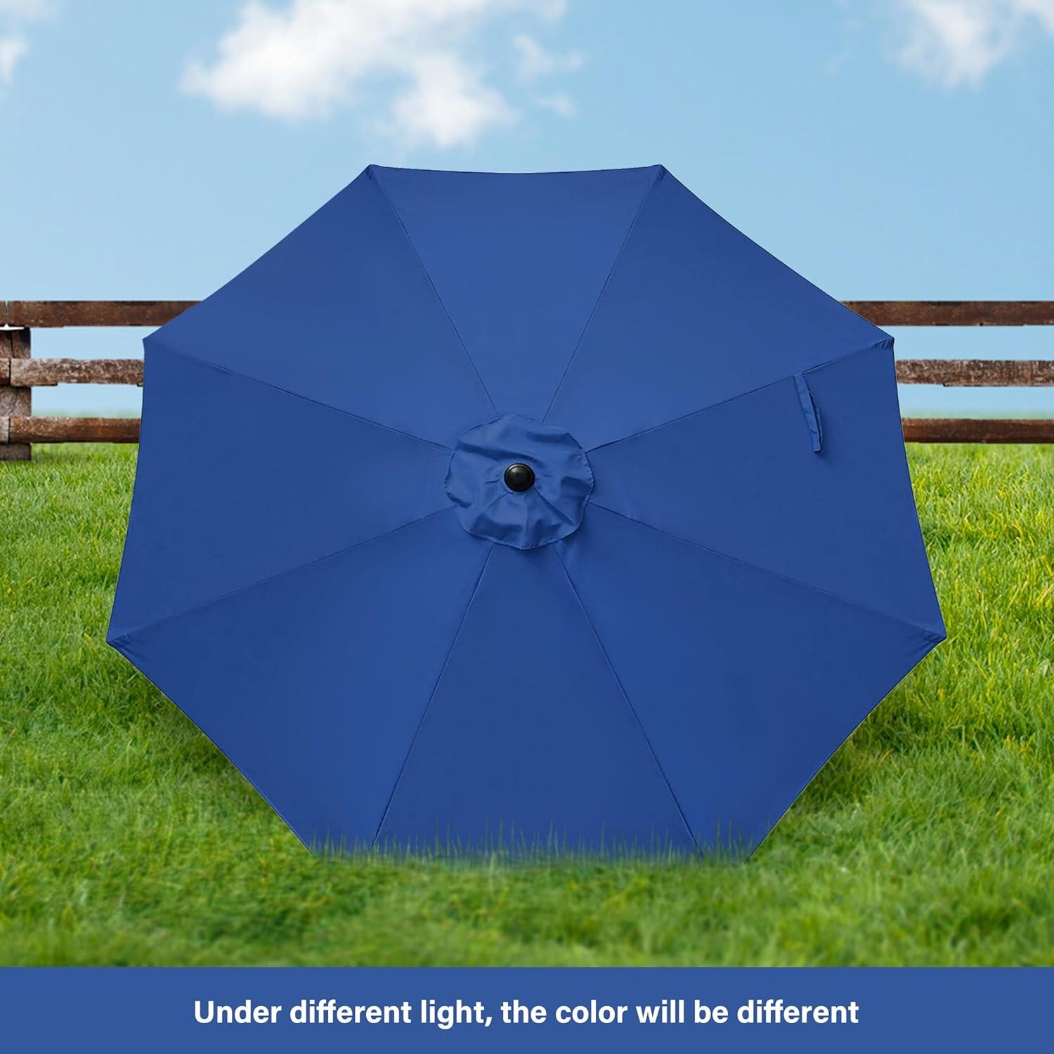 imageHealSmart 2pcs 9ft Patio Umbrella with Push Button TiltCrank Outdoor Table Market Yard Umbrella with 8 Sturdy Ribs for Garden Backyard Deck Pool RedBlue