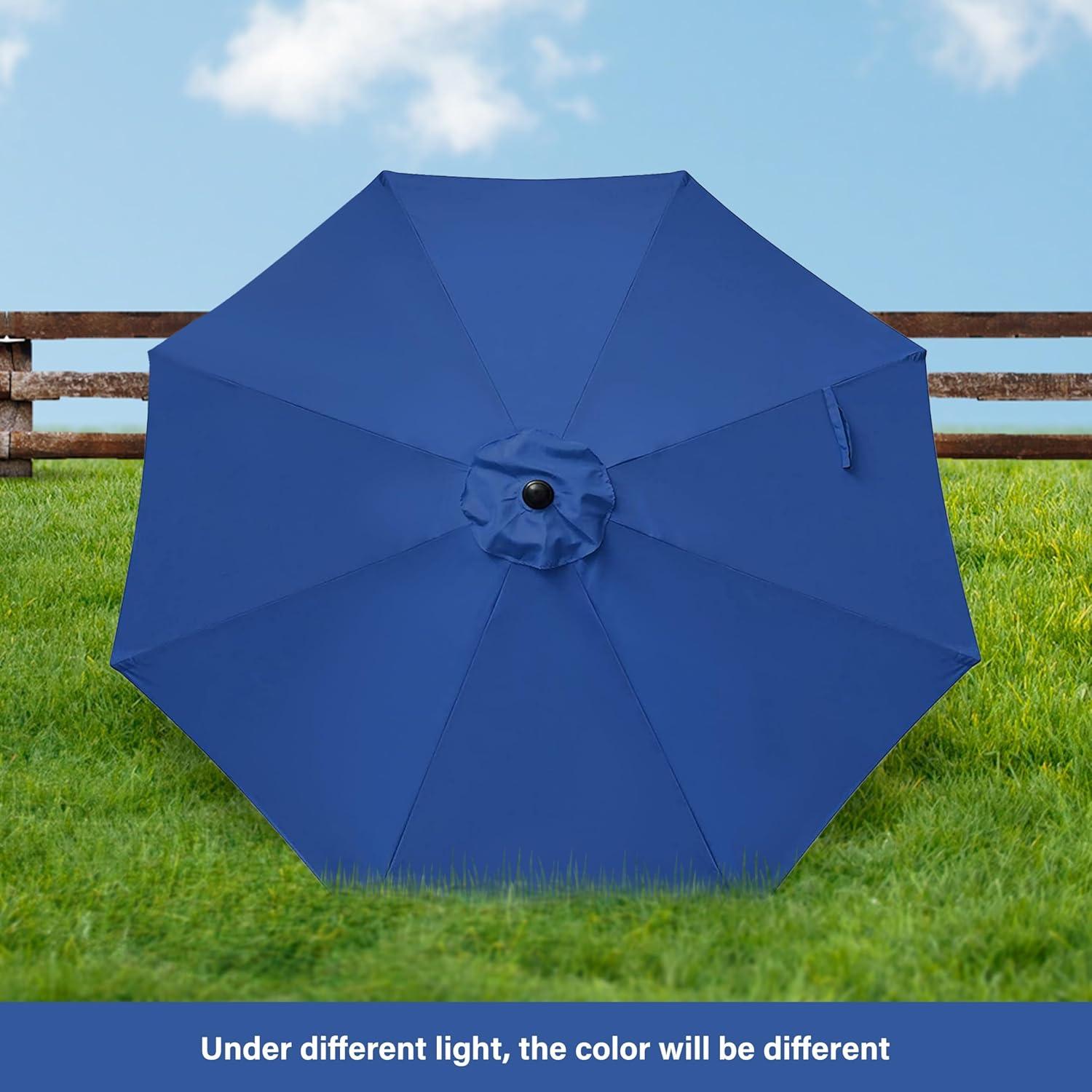 imageHealSmart 2pcs 9ft Patio Umbrella with Push Button TiltCrank Outdoor Table Market Yard Umbrella with 8 Sturdy Ribs for Garden Backyard Deck Pool RedBlue 2Pack