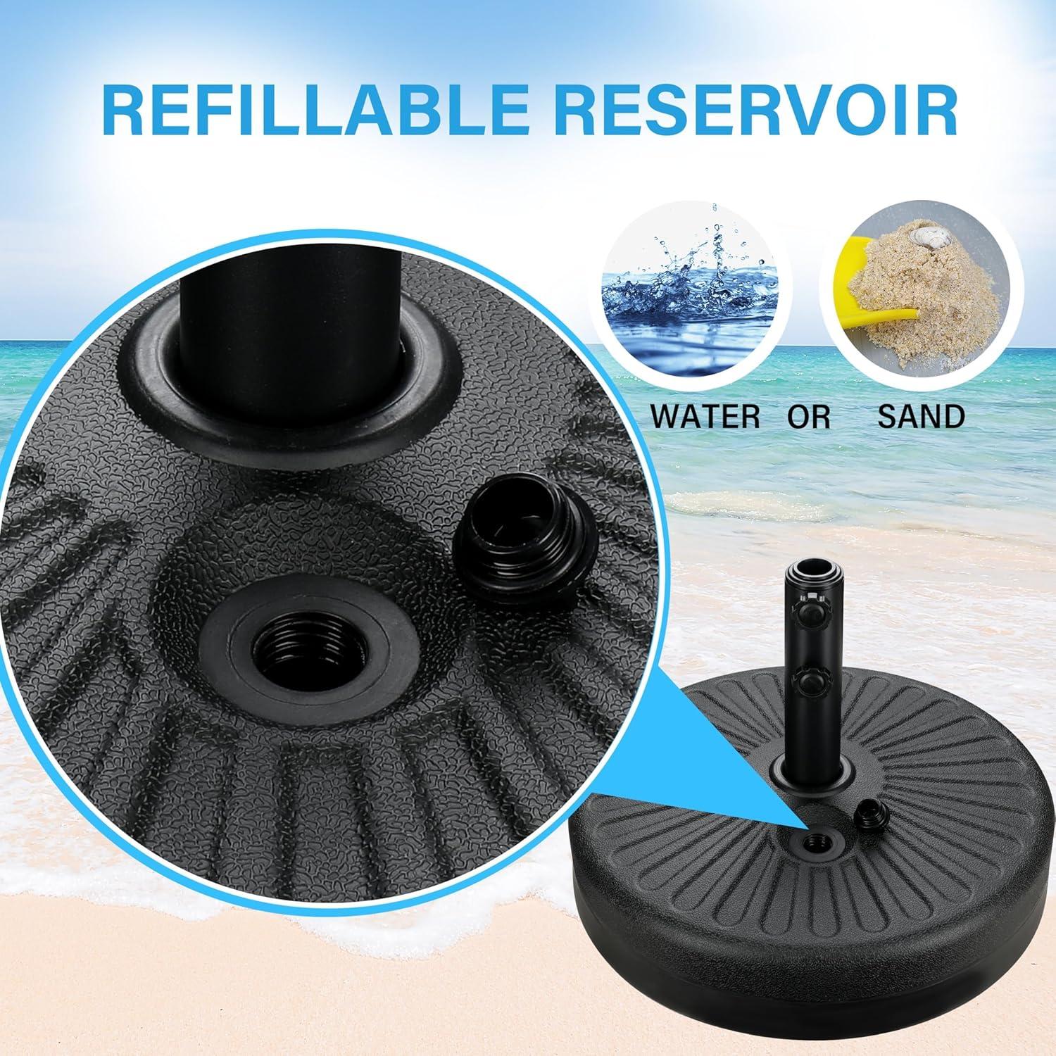 imageHealSmart 2pcs 9ft Patio Umbrella with Push Button TiltCrank Outdoor Table Market Yard Umbrella with 8 Sturdy Ribs for Garden Backyard Deck Pool RedDark BlueBlack