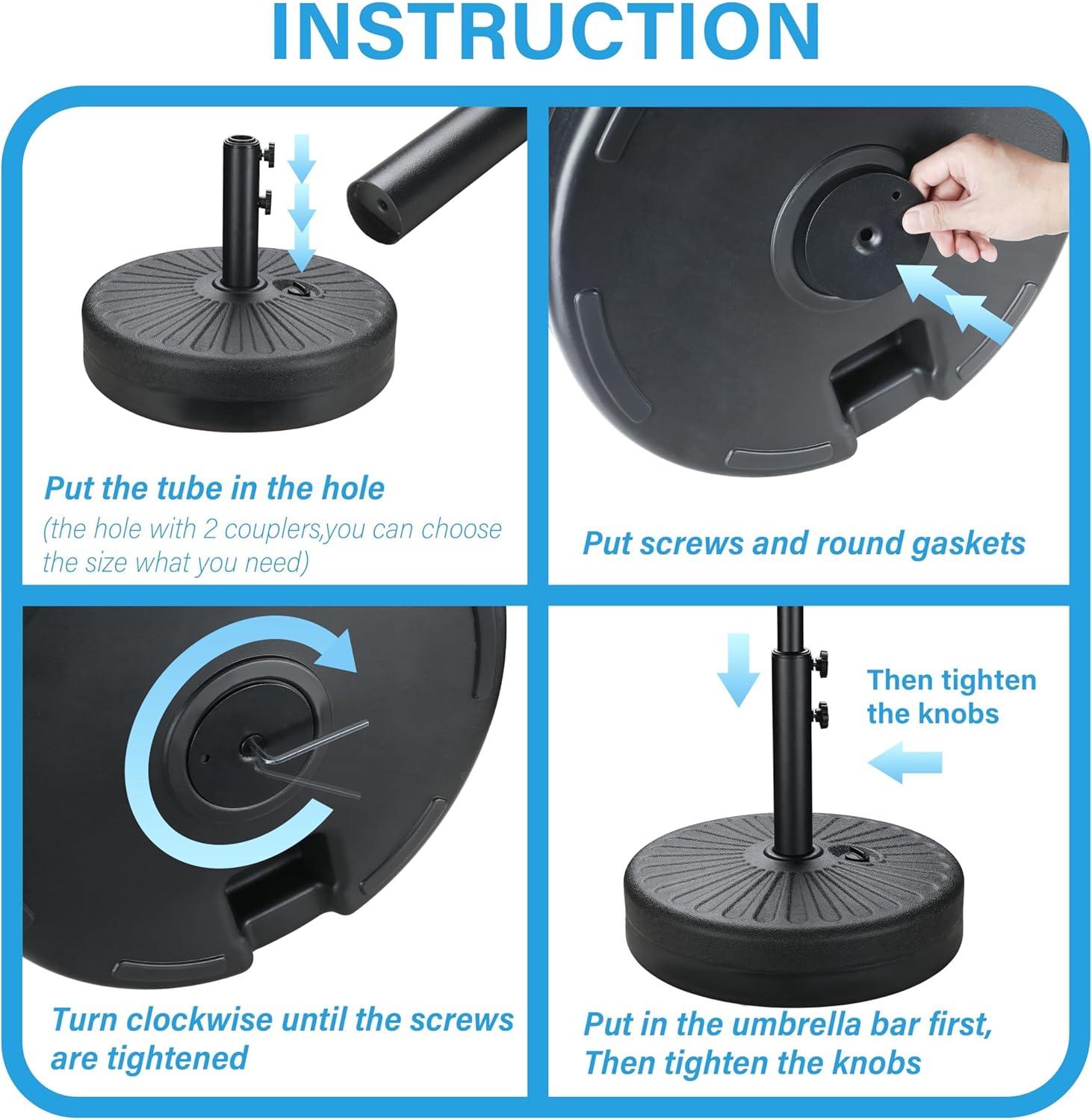 imageHealSmart 2pcs 9ft Patio Umbrella with Push Button TiltCrank Outdoor Table Market Yard Umbrella with 8 Sturdy Ribs for Garden Backyard Deck Pool RedGrayBlack