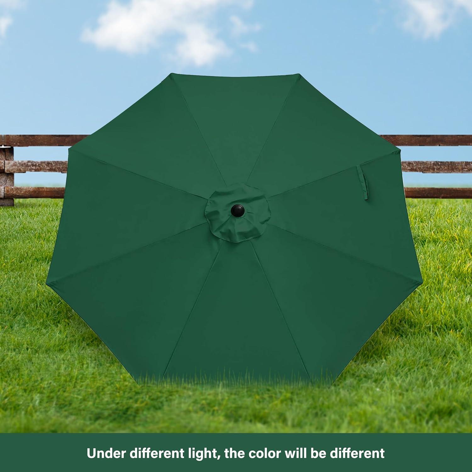 imageHealSmart 2pcs 9ft Patio Umbrella with Push Button TiltCrank Outdoor Table Market Yard Umbrella with 8 Sturdy Ribs for Garden Backyard Deck Pool RedGreen 2Pack