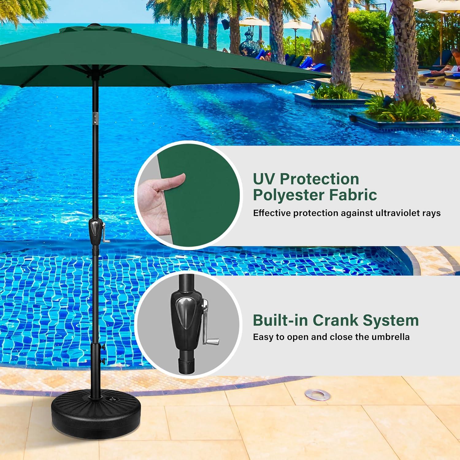 imageHealSmart 2pcs 9ft Patio Umbrella with Push Button TiltCrank Outdoor Table Market Yard Umbrella with 8 Sturdy Ribs for Garden Backyard Deck Pool RedGreen