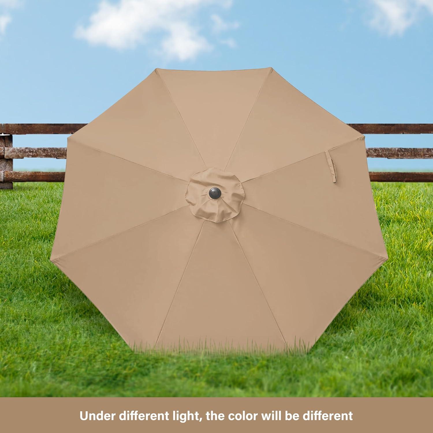 imageHealSmart 2pcs 9ft Patio Umbrella with Push Button TiltCrank Outdoor Table Market Yard Umbrella with 8 Sturdy Ribs for Garden Backyard Deck Pool RedTan