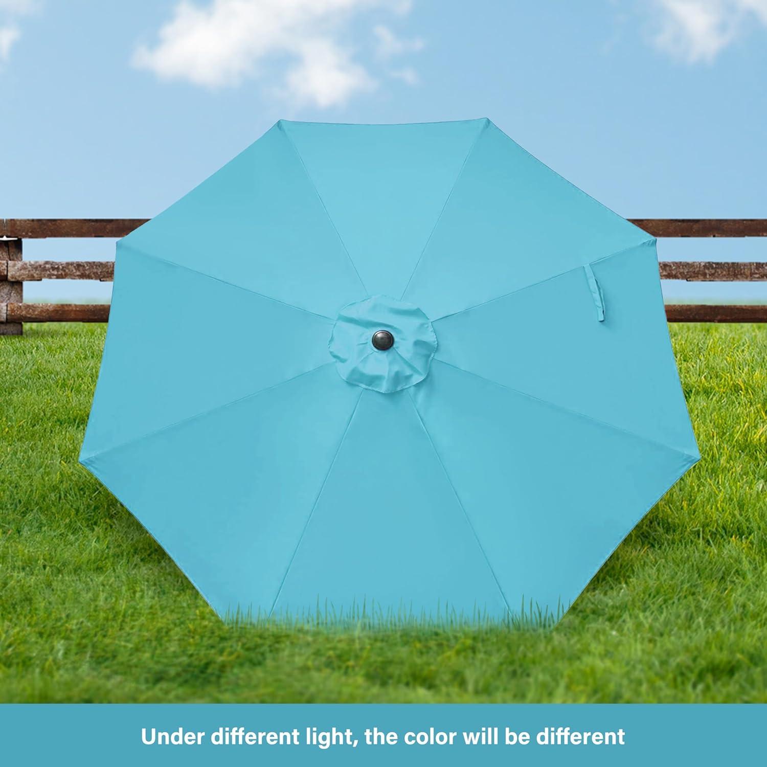 imageHealSmart 2pcs 9ft Patio Umbrella with Push Button TiltCrank Outdoor Table Market Yard Umbrella with 8 Sturdy Ribs for Garden Backyard Deck Pool RedTurquoise 2Pack