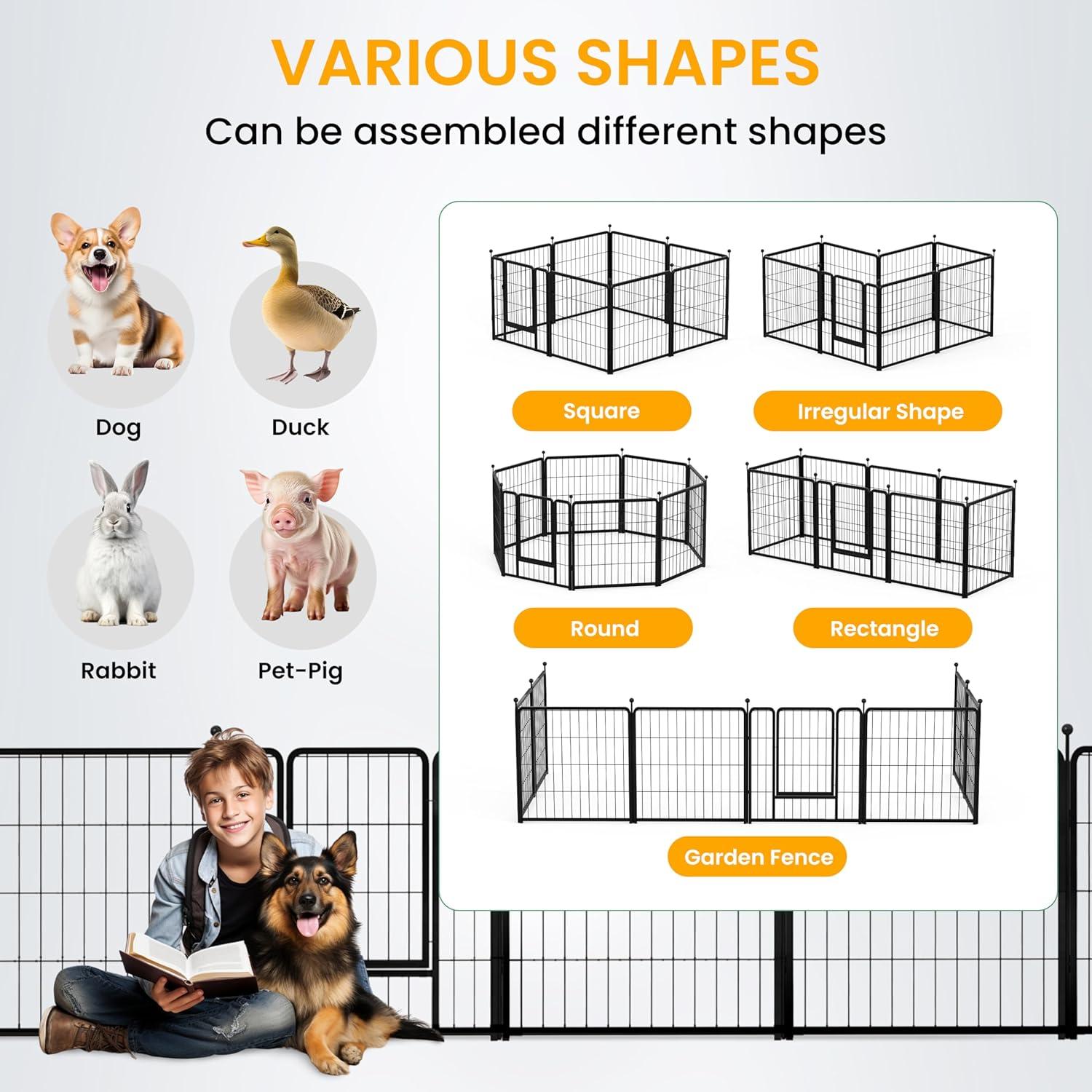 imageHealSmart 6 Panel 24quot Plastic Dog Playpen Folding ampamp Portable Pet Playpen for Indoor ampamp Outdoor Use Safe ampamp Secure Fence Ideal for Small to Medium Dogs BlackBlack