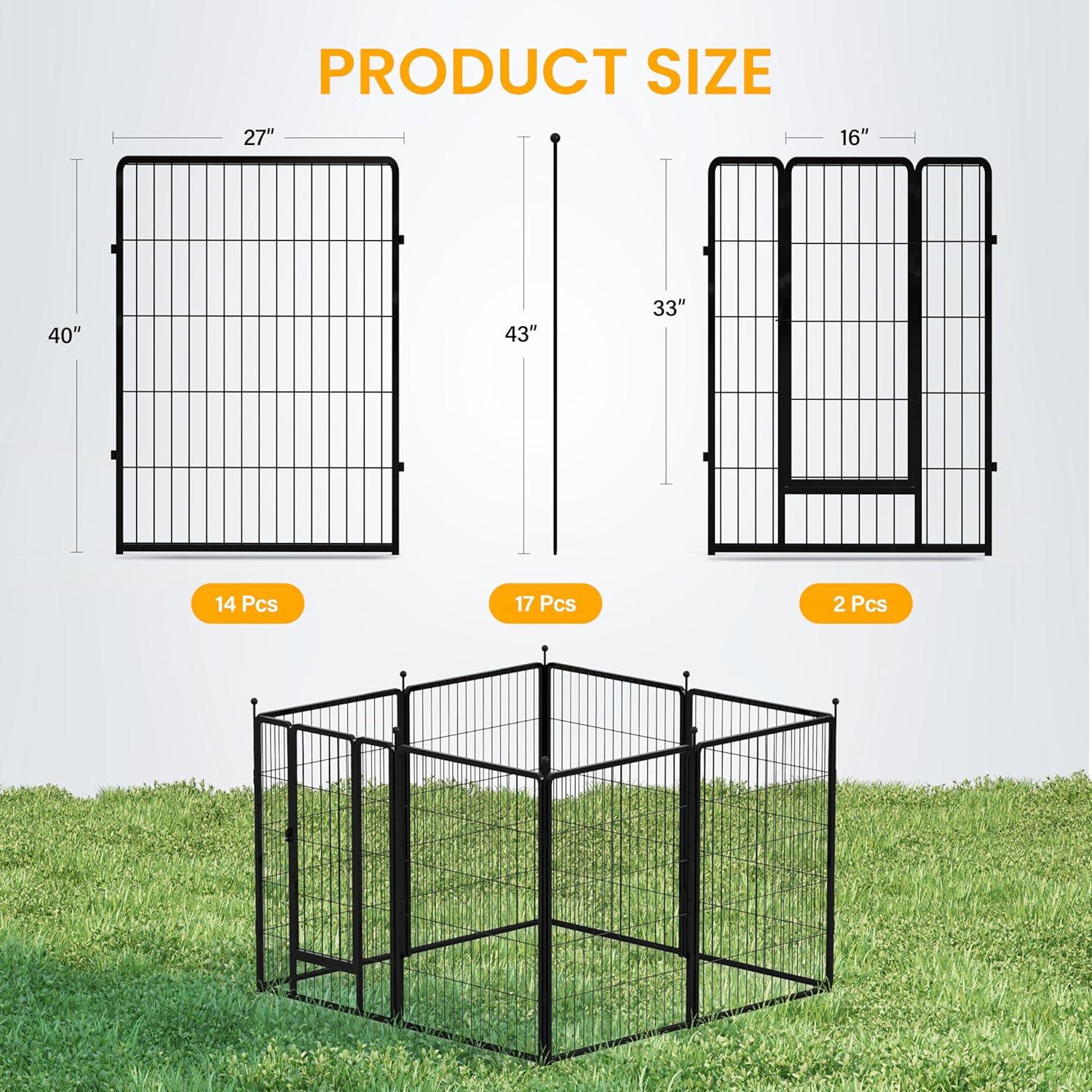 imageHealSmart 6 Panel 24quot Plastic Dog Playpen Folding ampamp Portable Pet Playpen for Indoor ampamp Outdoor Use Safe ampamp Secure Fence Ideal for Small to Medium Dogs BlackBlack
