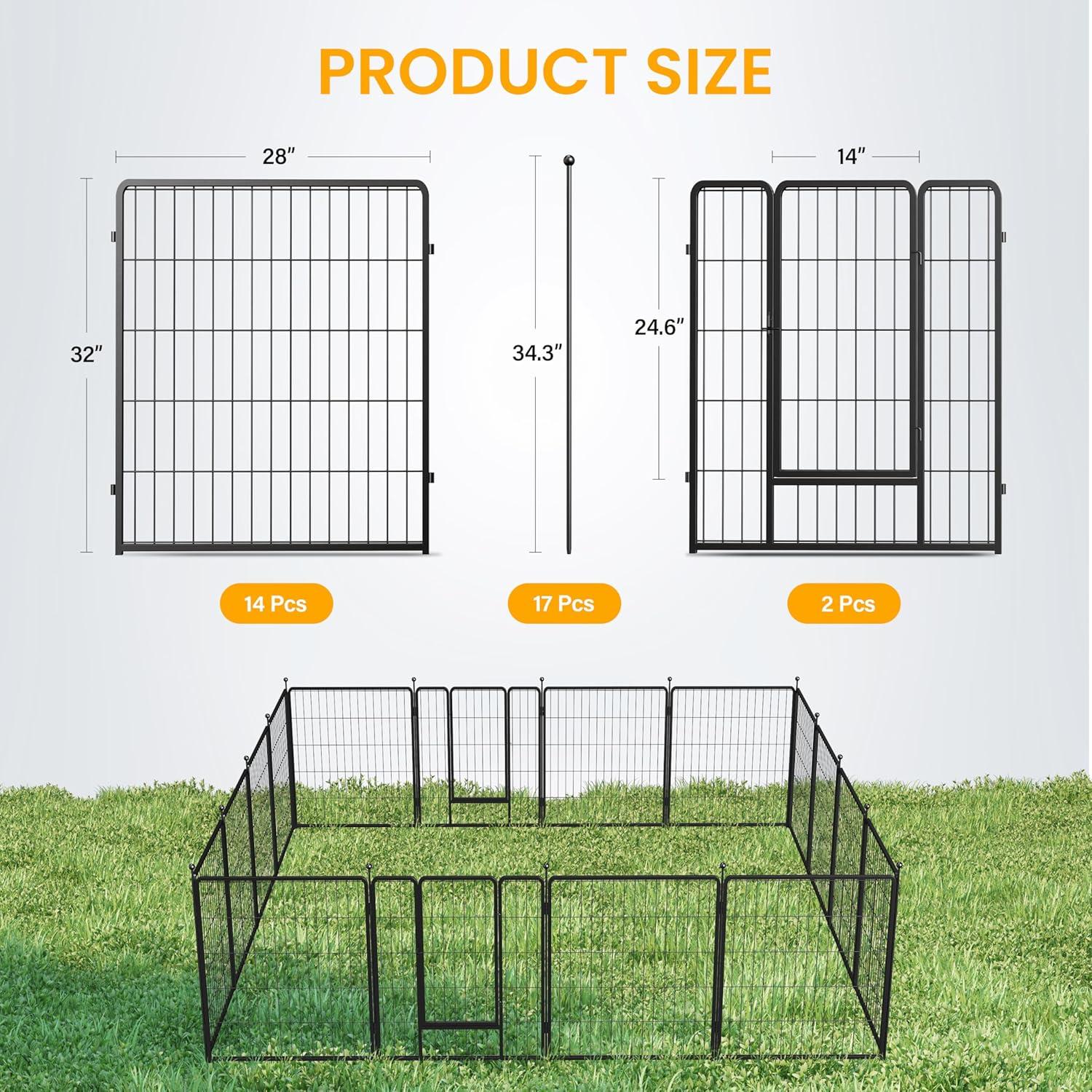 imageHealSmart 6 Panel 24quot Plastic Dog Playpen Folding ampamp Portable Pet Playpen for Indoor ampamp Outdoor Use Safe ampamp Secure Fence Ideal for Small to Medium Dogs BlackBlack