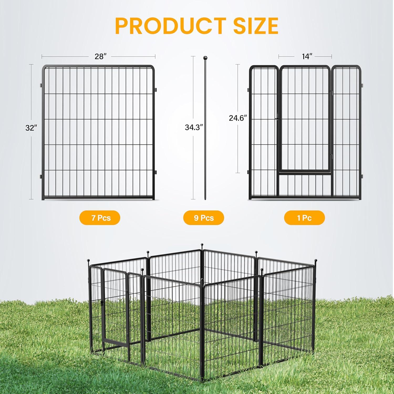 imageHealSmart 6 Panel 24quot Plastic Dog Playpen Folding ampamp Portable Pet Playpen for Indoor ampamp Outdoor Use Safe ampamp Secure Fence Ideal for Small to Medium Dogs BlackBlack