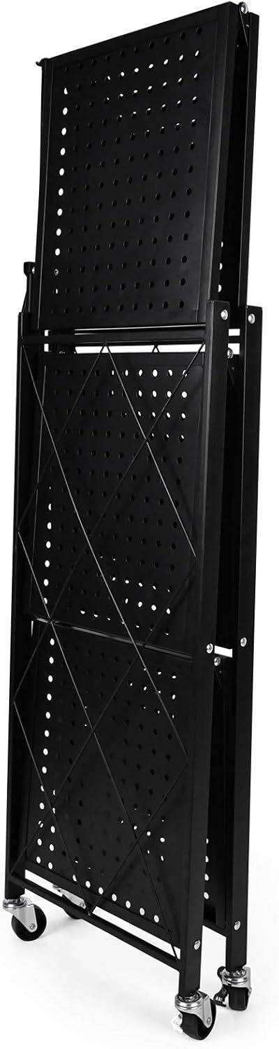 imageHealSmart Heavy Duty 6Tier Shelving Units Adjustable Wire Shelf with 1000 lbs Capacity 250 per Shelf 77cm D x 365cm W x 215cm H Black 6 Levels Storage Shelf with Wheels ampamp Leveling FeetWider