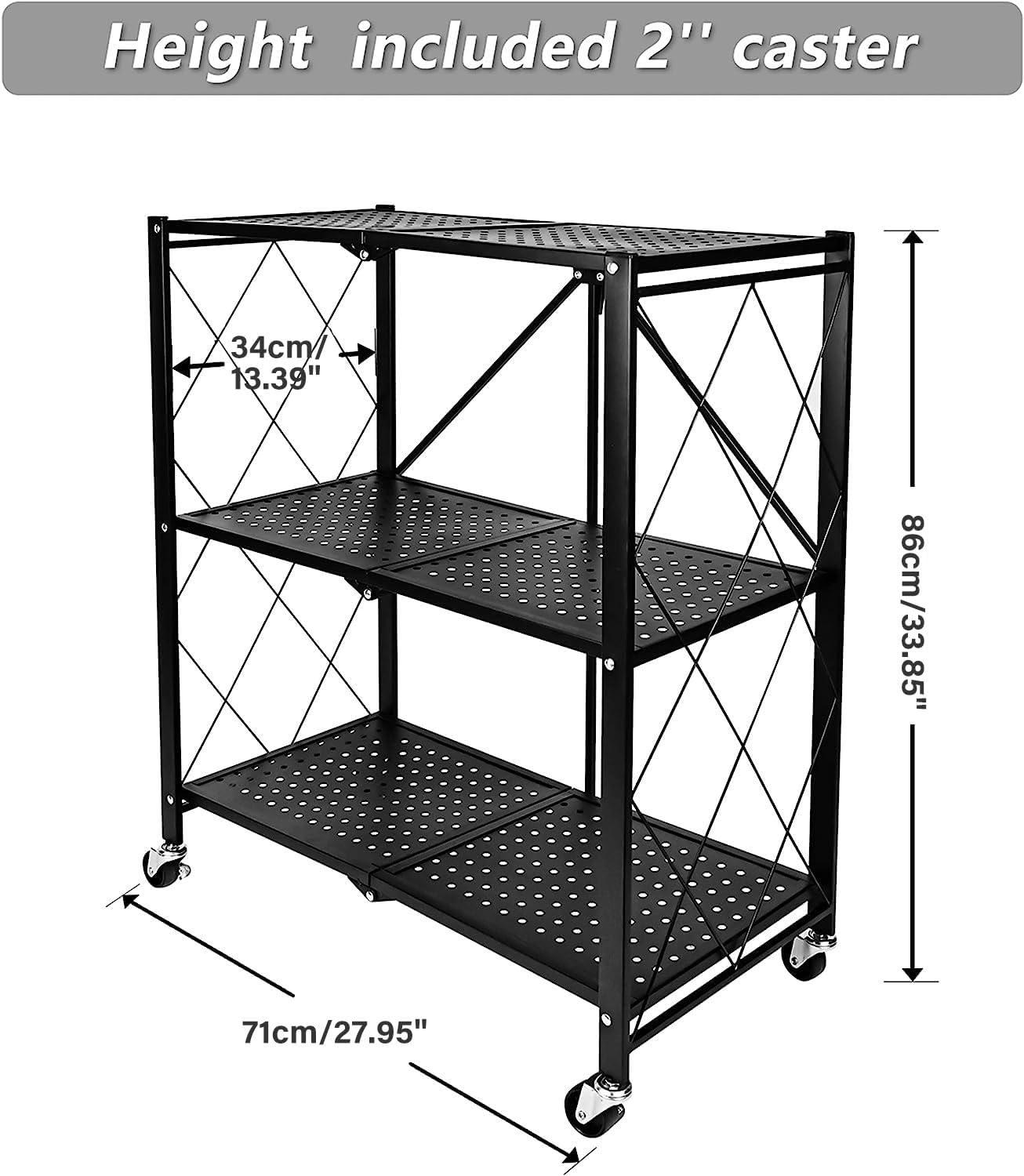 imageHealSmart Heavy Duty 6Tier Shelving Units Adjustable Wire Shelf with 1000 lbs Capacity 250 per Shelf 77cm D x 365cm W x 215cm H Black 6 Levels Storage Shelf with Wheels ampamp Leveling FeetWider