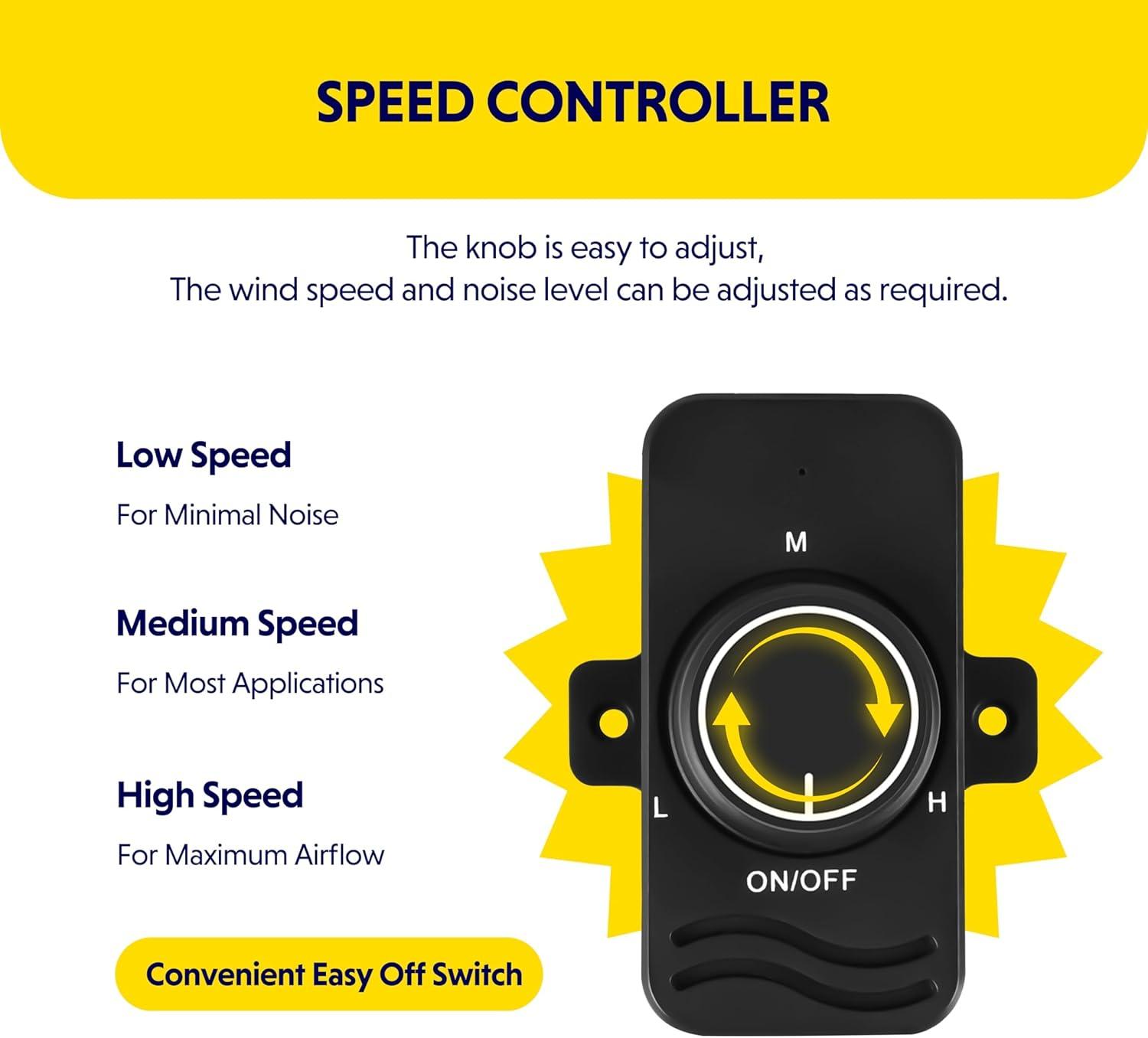 imageHealSmart Inline Booster Duct Fan with Speed Controller 4 106 CFM Exhaust HVAC Ventilation Fan for Bathrooms Kitchens Workshops and Basements Black4