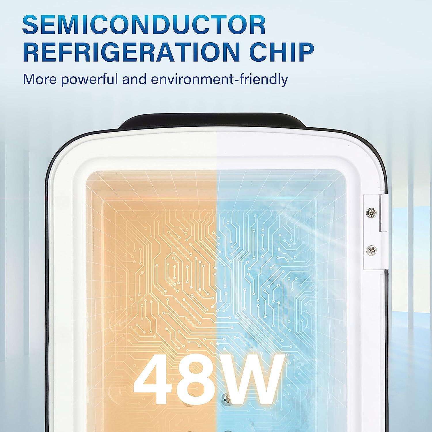 imageHealSmart Portable Mini Fridge 4 Liter 6 Can Cooler and Warmer Compact Refrigerators 100 FreonFree ampamp Eco Friendly for Drinks Food Medications 4L Black