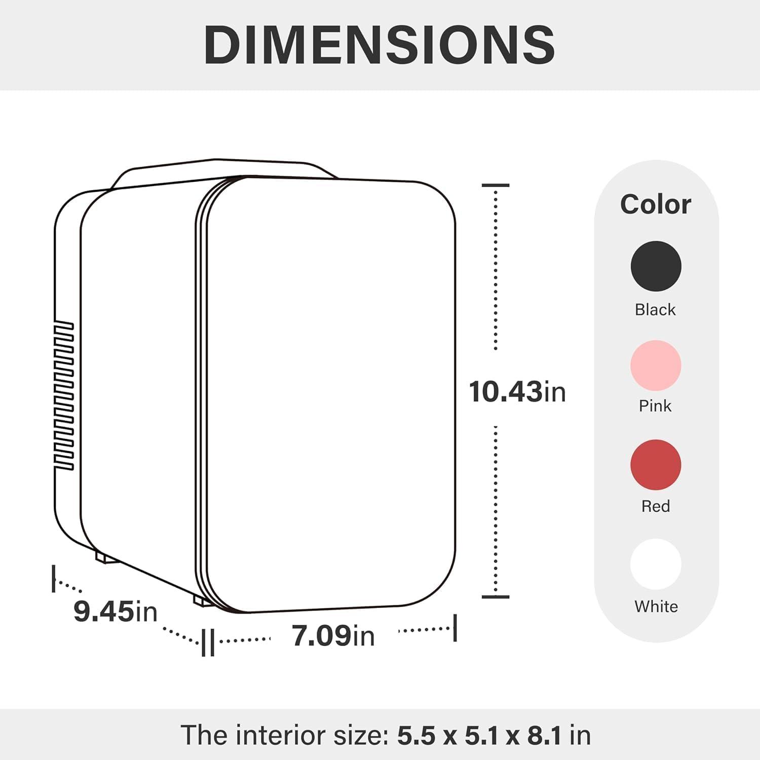 imageHealSmart Portable Mini Fridge 4 Liter 6 Can Cooler and Warmer Compact Refrigerators 100 FreonFree ampamp Eco Friendly for Drinks Food Medications 4L Black