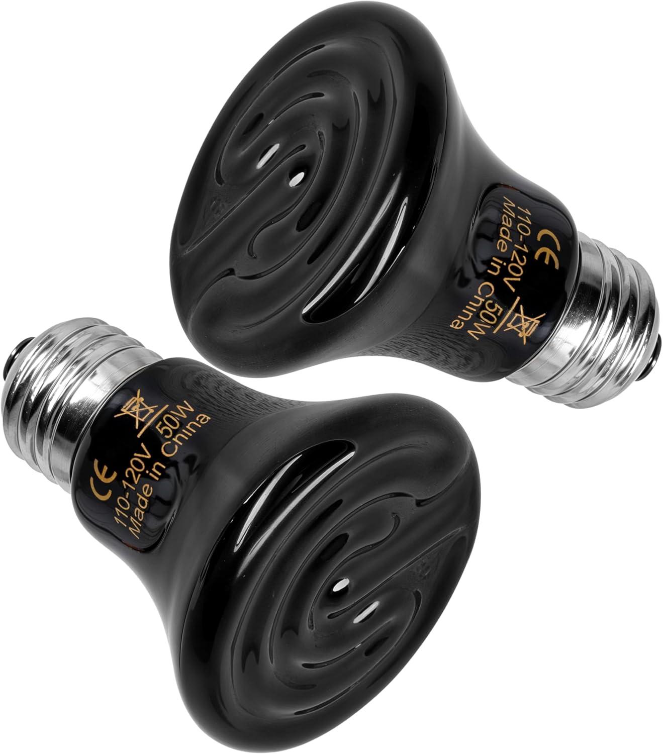 imageHealSmart Reptile Heat Lamp 150W 2Pack Ceramic Heat Emitter No Light Emitting Heat Bulbs for Amphibian Pet Brooder Coop Incubating Chicken Lizard Bearded Dragon Turtle Snake TerrariumD60mm 236