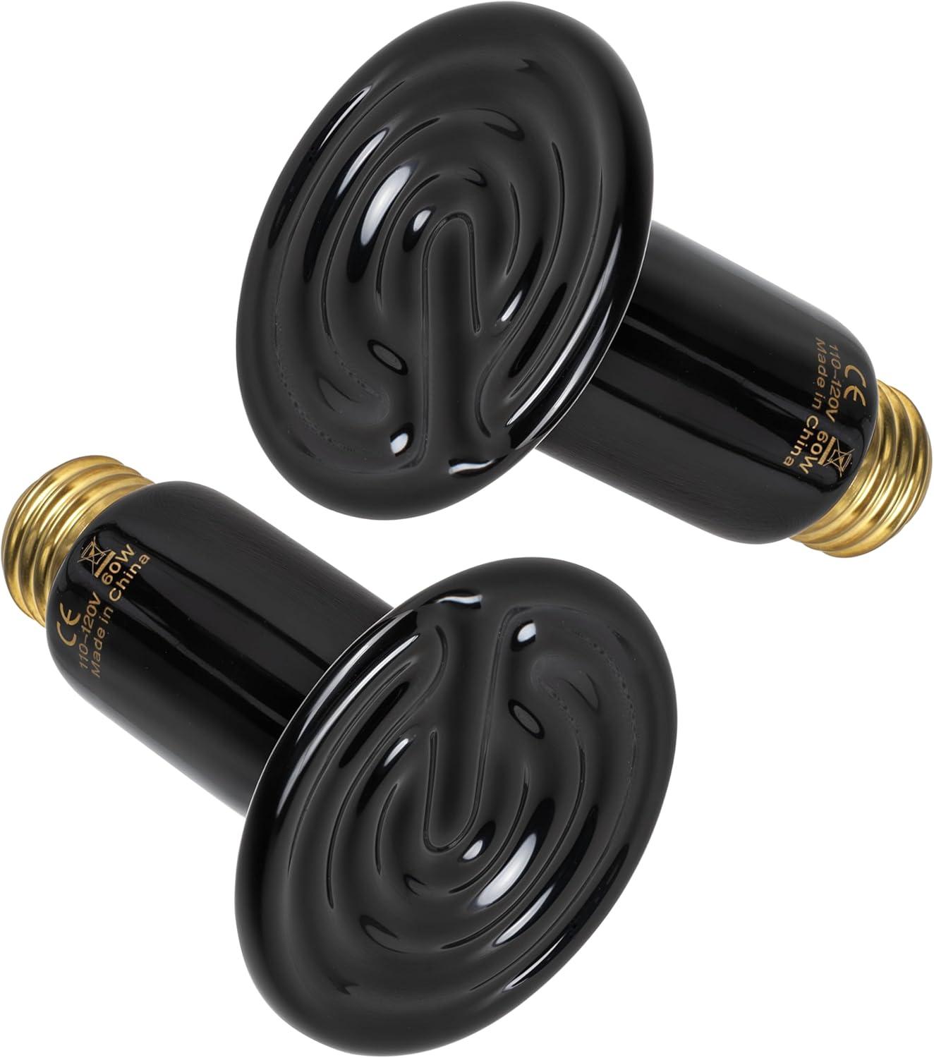 imageHealSmart Reptile Heat Lamp 150W 2Pack Ceramic Heat Emitter No Light Emitting Heat Bulbs for Amphibian Pet Brooder Coop Incubating Chicken Lizard Bearded Dragon Turtle Snake TerrariumD75mm 295