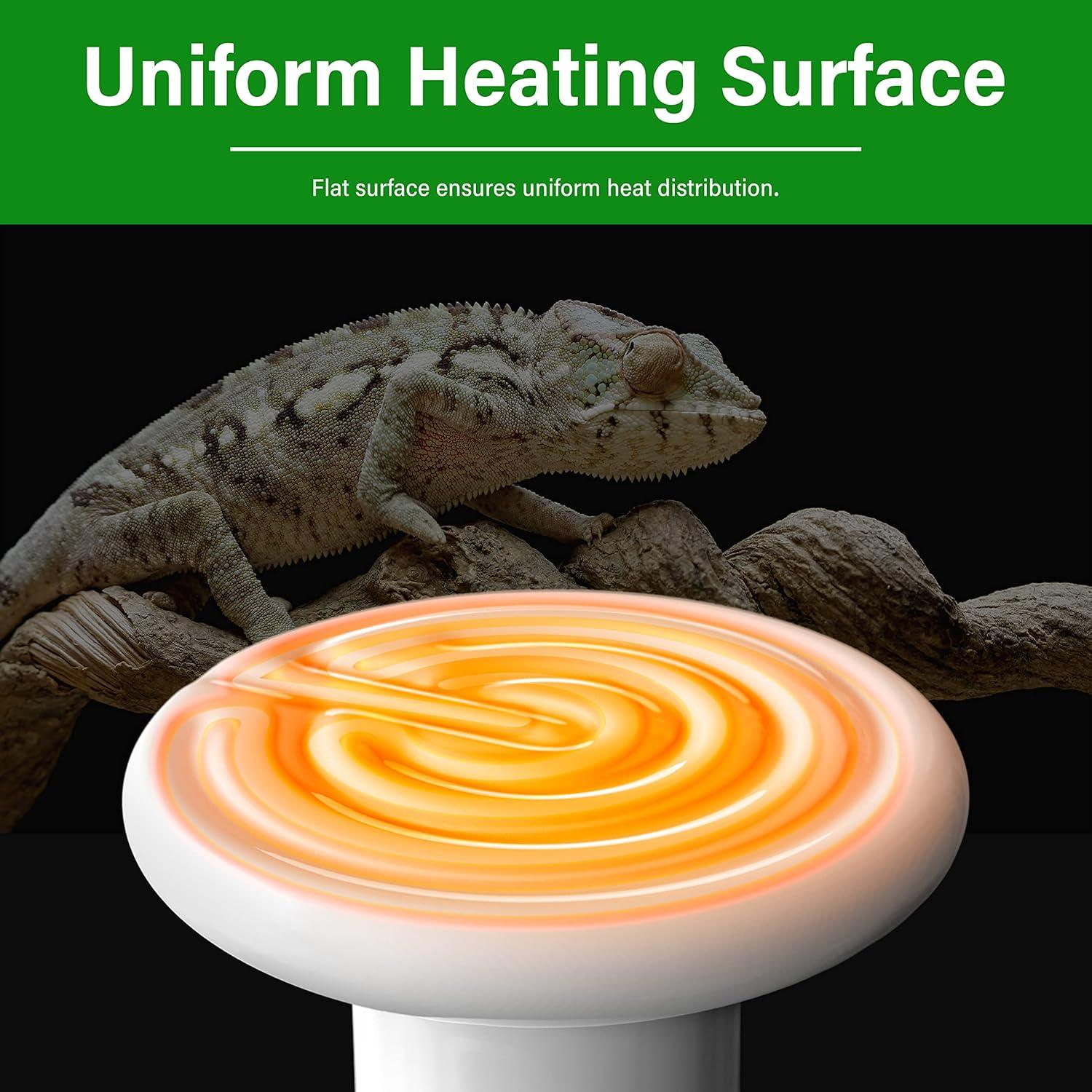 imageHealSmart Reptile Heat Lamp Bulb Ceramic Heat Emitter 100W No Light Emitting Brooder Coop Heater for Amphibian Pet ampamp Incubating Chicken Black1 Pcs White