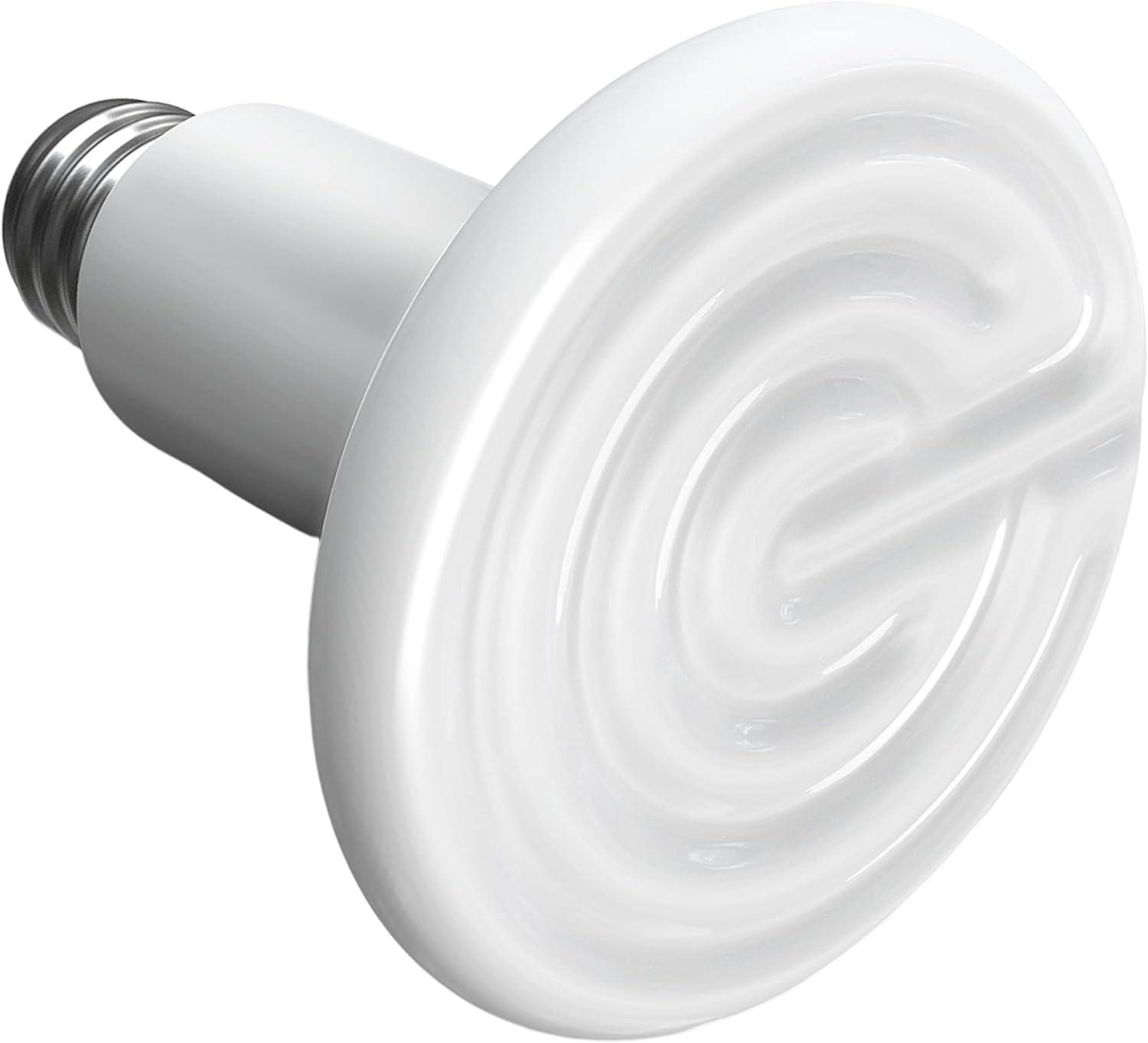 imageHealSmart Reptile Heat Lamp Bulb Ceramic Heat Emitter 100W No Light Emitting Brooder Coop Heater for Amphibian Pet ampamp Incubating Chicken Black1 Pcs White