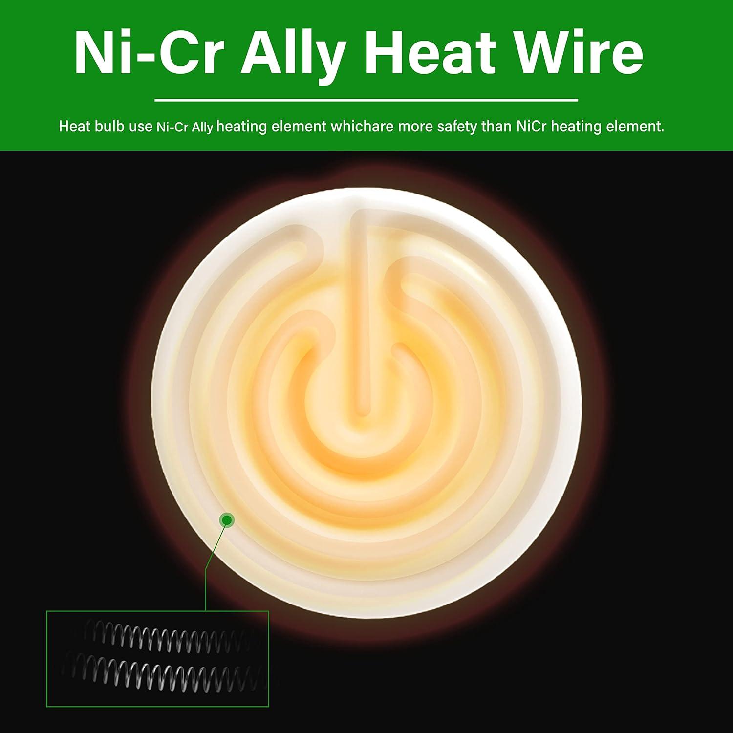 imageHealSmart Reptile Heat Lamp Bulb Ceramic Heat Emitter 100W No Light Emitting Brooder Coop Heater for Amphibian Pet ampamp Incubating Chicken Black2 Pcs White