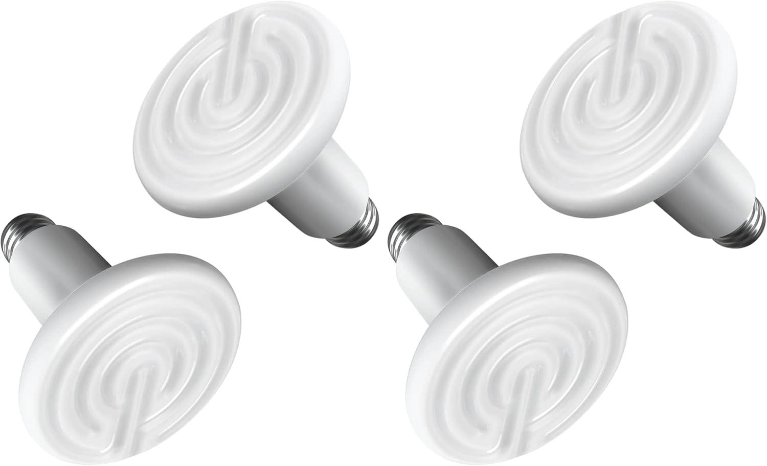 imageHealSmart Reptile Heat Lamp Bulb Ceramic Heat Emitter 150W No Light Emitting Brooder Coop Heater for Amphibian Pet ampamp Incubating Chicken BlackWhite