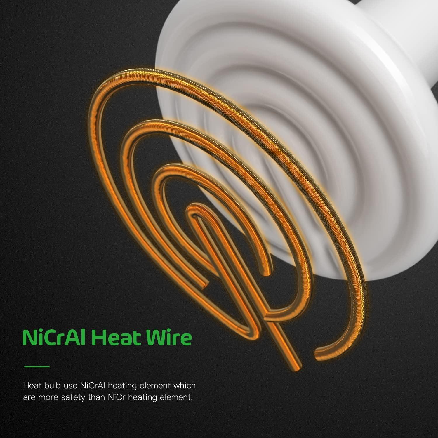 imageHealSmart Reptile Mini Heat Lamp 25W50W Ceramic Heat Emitter No Light Emitting Infrared Heat Bulbs for Amphibian Pet Brooder Coop Incubating ChickenWhite2 Pack