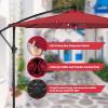imageHealSmart 10ft Offset Hanging Patio Umbrella Cantilever Market Umbrellas with Crank ampamp Cross Base for Backyard Poolside Lawn and Garden TanRed