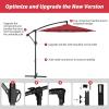 imageHealSmart 10ft Offset Hanging Patio Umbrella Cantilever Market Umbrellas with Crank ampamp Cross Base for Backyard Poolside Lawn and Garden TanRed