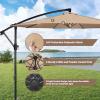 imageHealSmart 10ft Offset Hanging Patio Umbrella Cantilever Market Umbrellas with Crank ampamp Cross Base for Backyard Poolside Lawn and Garden TanTan