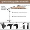 imageHealSmart 10ft Offset Hanging Patio Umbrella Cantilever Market Umbrellas with Crank ampamp Cross Base for Backyard Poolside Lawn and Garden TanTan