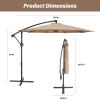imageHealSmart 10ft Offset Hanging Patio Umbrella Cantilever Market Umbrellas with Crank ampamp Cross Base for Backyard Poolside Lawn and Garden TanTan