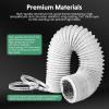 imageHealSmart 12 Inch 25 FT Flexible Aluminum Duct Equipped with 2 Clamps and 3 Layers of Protective Drying Tube for Heating Cooling Ventilation and Exhaust Fan SilverWhite