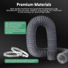 imageHealSmart 12 Inch 25 FT Flexible Aluminum Duct Equipped with 2 Clamps and 3 Layers of Protective Drying Tube for Heating Cooling Ventilation and Exhaust Fan SilverGray
