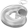 imageHealSmart 12 Inch 25 FT Flexible Aluminum Duct Equipped with 2 Clamps and 3 Layers of Protective Drying Tube for Heating Cooling Ventilation and Exhaust Fan SilverSilver