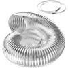 imageHealSmart 12 Inch 25 FT Flexible Aluminum Duct Equipped with 2 Clamps and 3 Layers of Protective Drying Tube for Heating Cooling Ventilation and Exhaust Fan SilverSilver