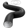 imageHealSmart 12 Inch 25 FT Flexible Aluminum Duct Equipped with 2 Clamps and 3 Layers of Protective Drying Tube for Heating Cooling Ventilation and Exhaust Fan SilverBlack