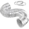 imageHealSmart 12 Inch 25 FT Flexible Aluminum Duct Equipped with 2 Clamps and 3 Layers of Protective Drying Tube for Heating Cooling Ventilation and Exhaust Fan SilverSilver