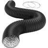 imageHealSmart 12 Inch 25 FT Flexible Aluminum Duct Equipped with 2 Clamps and 3 Layers of Protective Drying Tube for Heating Cooling Ventilation and Exhaust Fan SilverBlack
