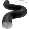 imageHealSmart 12 Inch 25 FT Flexible Aluminum Duct Equipped with 2 Clamps and 3 Layers of Protective Drying Tube for Heating Cooling Ventilation and Exhaust Fan SilverBlack