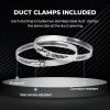 imageHealSmart 12 Inch 25 FT Flexible Aluminum Duct Equipped with 2 Clamps and 3 Layers of Protective Drying Tube for Heating Cooling Ventilation and Exhaust Fan SilverSilver