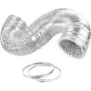 imageHealSmart 12 Inch 25 FT Flexible Aluminum Duct Equipped with 2 Clamps and 3 Layers of Protective Drying Tube for Heating Cooling Ventilation and Exhaust Fan SilverSilver