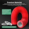 imageHealSmart 12 Inch 25 FT Flexible Aluminum Duct Equipped with 2 Clamps and 3 Layers of Protective Drying Tube for Heating Cooling Ventilation and Exhaust Fan SilverRed