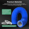 imageHealSmart 12 Inch 25 FT Flexible Aluminum Duct Equipped with 2 Clamps and 3 Layers of Protective Drying Tube for Heating Cooling Ventilation and Exhaust Fan SilverBlue
