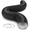 imageHealSmart 12 Inch 25 FT Flexible Aluminum Duct Equipped with 2 Clamps and 3 Layers of Protective Drying Tube for Heating Cooling Ventilation and Exhaust Fan SilverBlack