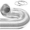 imageHealSmart 12 Inch 25 FT Flexible Aluminum Duct Equipped with 2 Clamps and 3 Layers of Protective Drying Tube for Heating Cooling Ventilation and Exhaust Fan SilverSilver