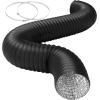 imageHealSmart 12 Inch 25 FT Flexible Aluminum Duct Equipped with 2 Clamps and 3 Layers of Protective Drying Tube for Heating Cooling Ventilation and Exhaust Fan SilverBlack