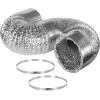 imageHealSmart 12 Inch 25 FT Flexible Aluminum Duct Equipped with 2 Clamps and 3 Layers of Protective Drying Tube for Heating Cooling Ventilation and Exhaust Fan SilverSilver