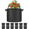 imageHealSmart 12Pack 3 Gallon Nonwoven Grow Bags Aeration Fabric Pots with Handles Suitable for Garden Fruits Vegetables and Flowers BlackBlack  12 Pack