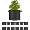 imageHealSmart 12Pack 3 Gallon Nonwoven Grow Bags Aeration Fabric Pots with Handles Suitable for Garden Fruits Vegetables and Flowers BlackBlack  12 Pack
